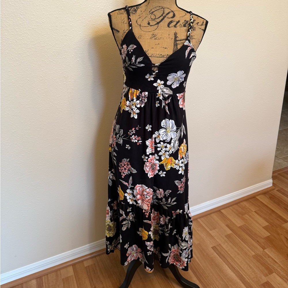 Derek Heart  black floral high/low dress